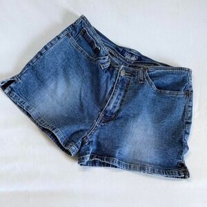 blue wash denim shorts Angels fits like a small